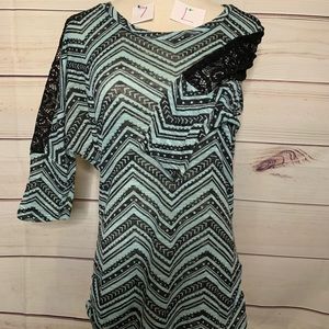 Light blue and black shirt